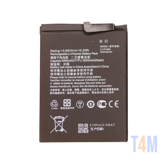 Batería Asus Zenfone Max M2 Pro/Zb632kl/Zb633kl C11P1805 4000mAh